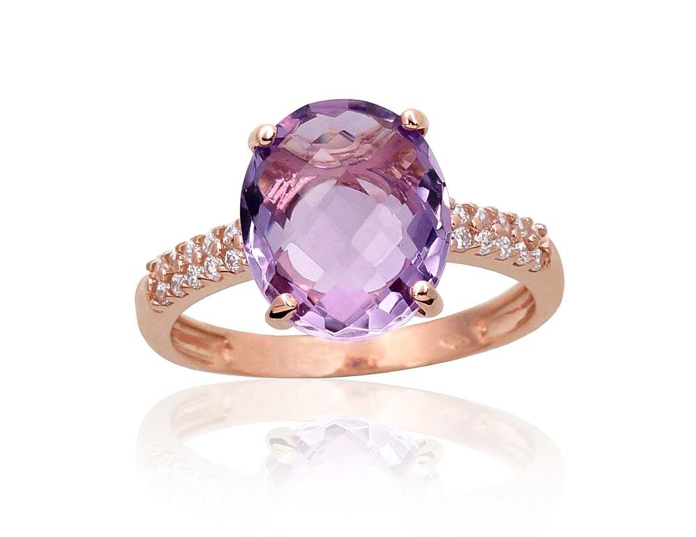 Kultainen sormus Diamond Sky Royal Amethyst IV 14 karaatin kultaa hinta ja tiedot | Sormukset | hobbyhall.fi