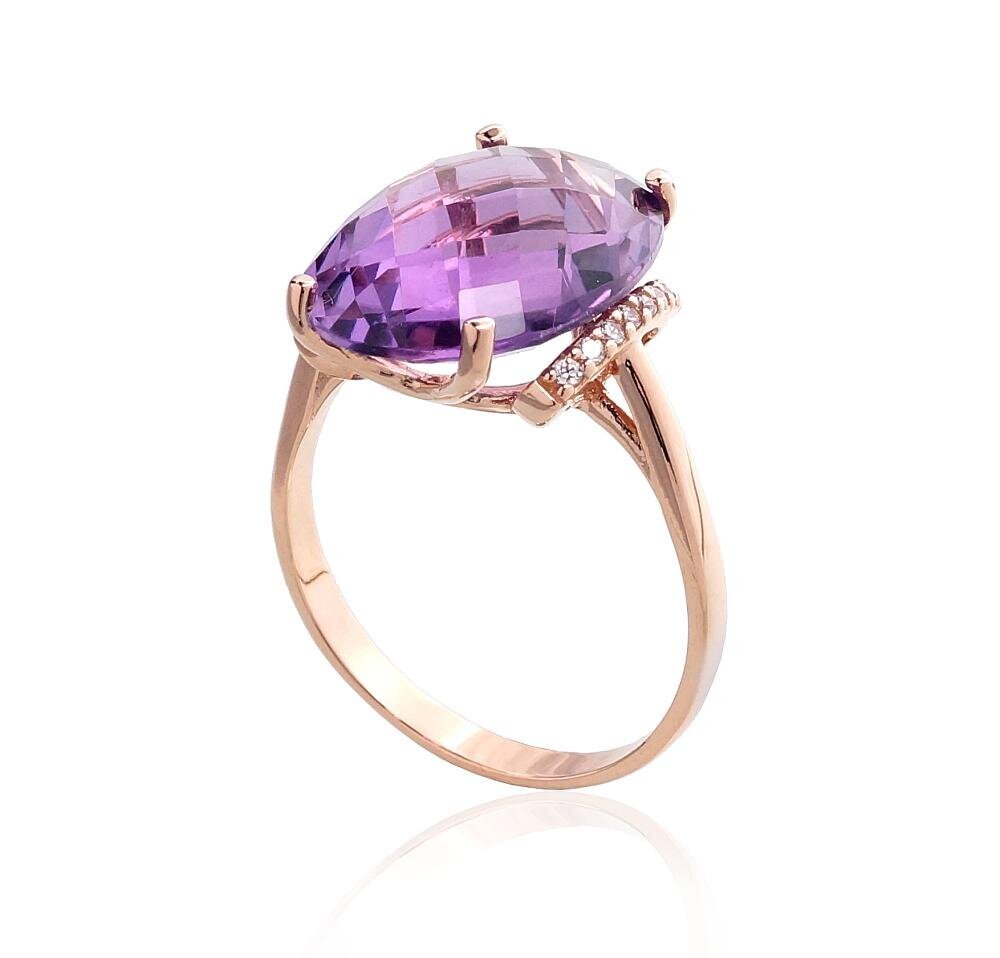 Kultainen sormus Diamond Sky Royal Amethyst II 14 karaatin kultaa hinta ja tiedot | Sormukset | hobbyhall.fi