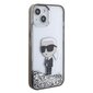 Karl Lagerfeld KLHCP15SLKKNSK iPhone 15 6.1" transparent hardcase Liquid Glitter Ikonik hinta ja tiedot | Puhelimen kuoret ja kotelot | hobbyhall.fi