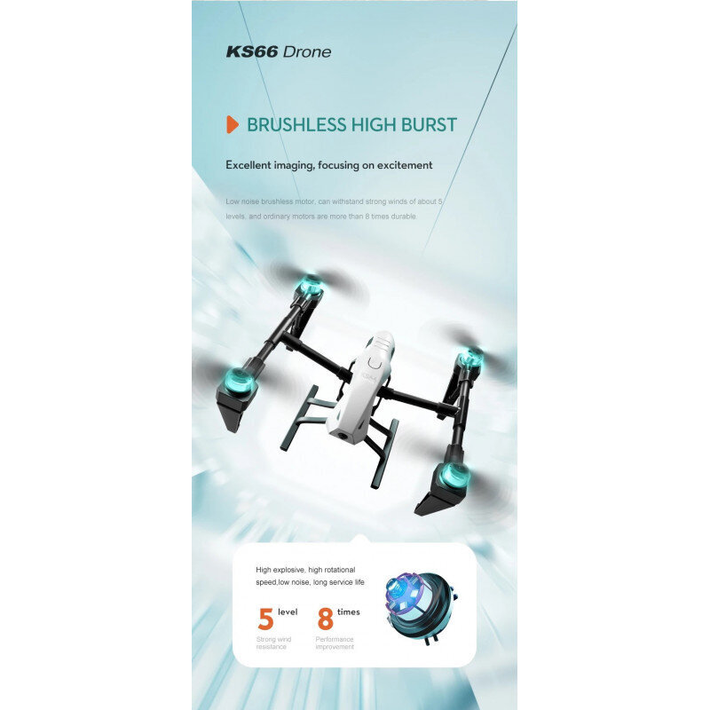 KS66 drone 8K HD -kameralla, 5G Wi-Fi hinta ja tiedot | Dronet | hobbyhall.fi