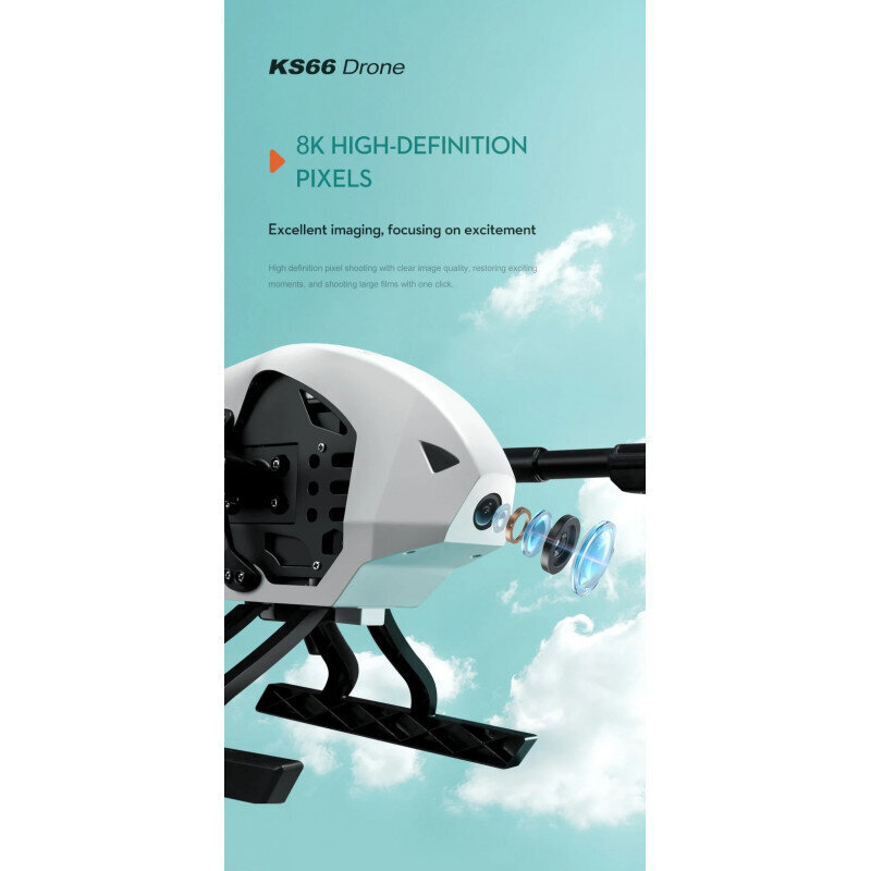 KS66 drone 8K HD -kameralla, 5G Wi-Fi hinta ja tiedot | Dronet | hobbyhall.fi