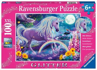 Ravensburger Puzzle Glitter Unicorn 100p 12980 hinta ja tiedot | Palapelit | hobbyhall.fi