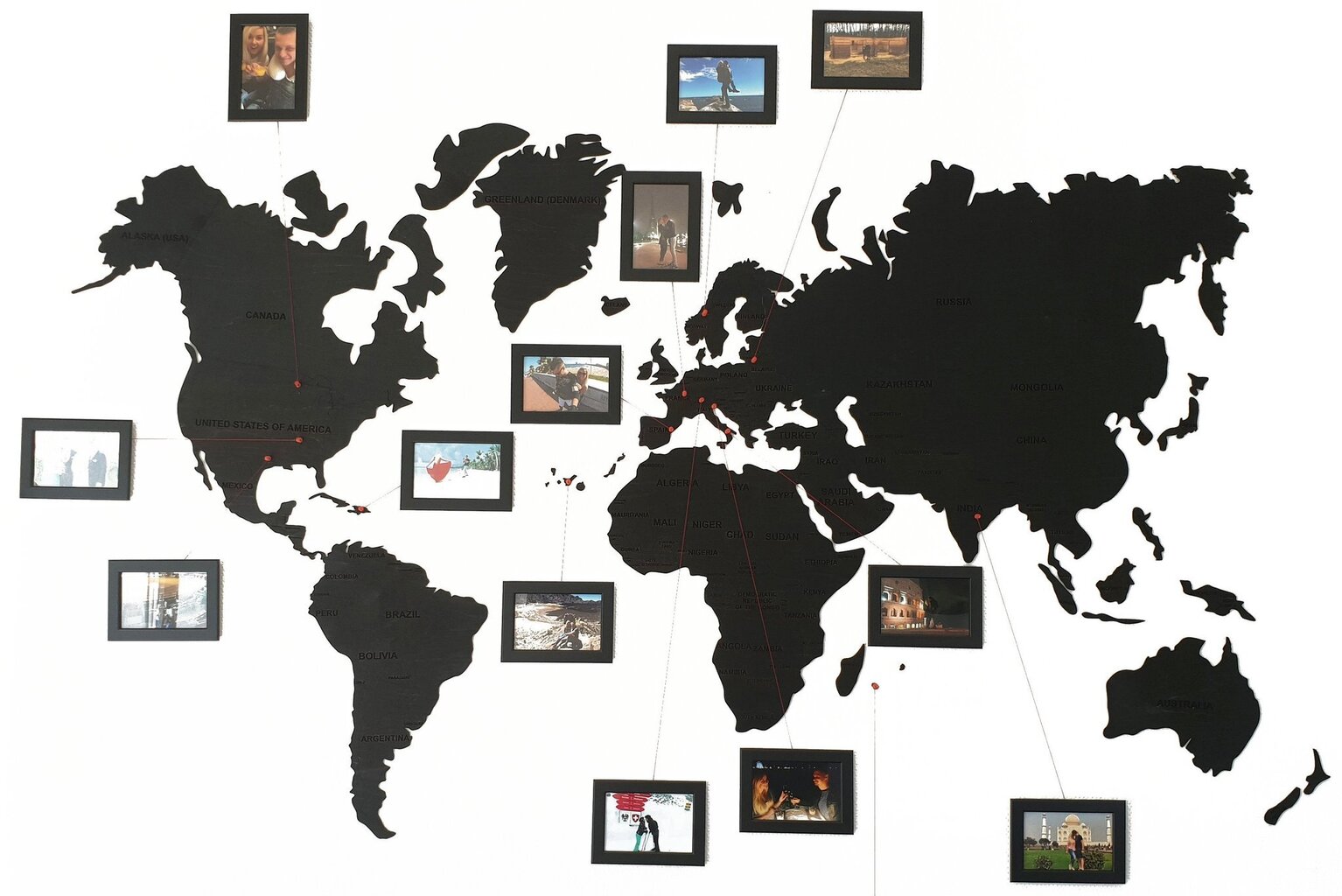 Puinen maailmankartta, musta hinta ja tiedot | Taulut | hobbyhall.fi