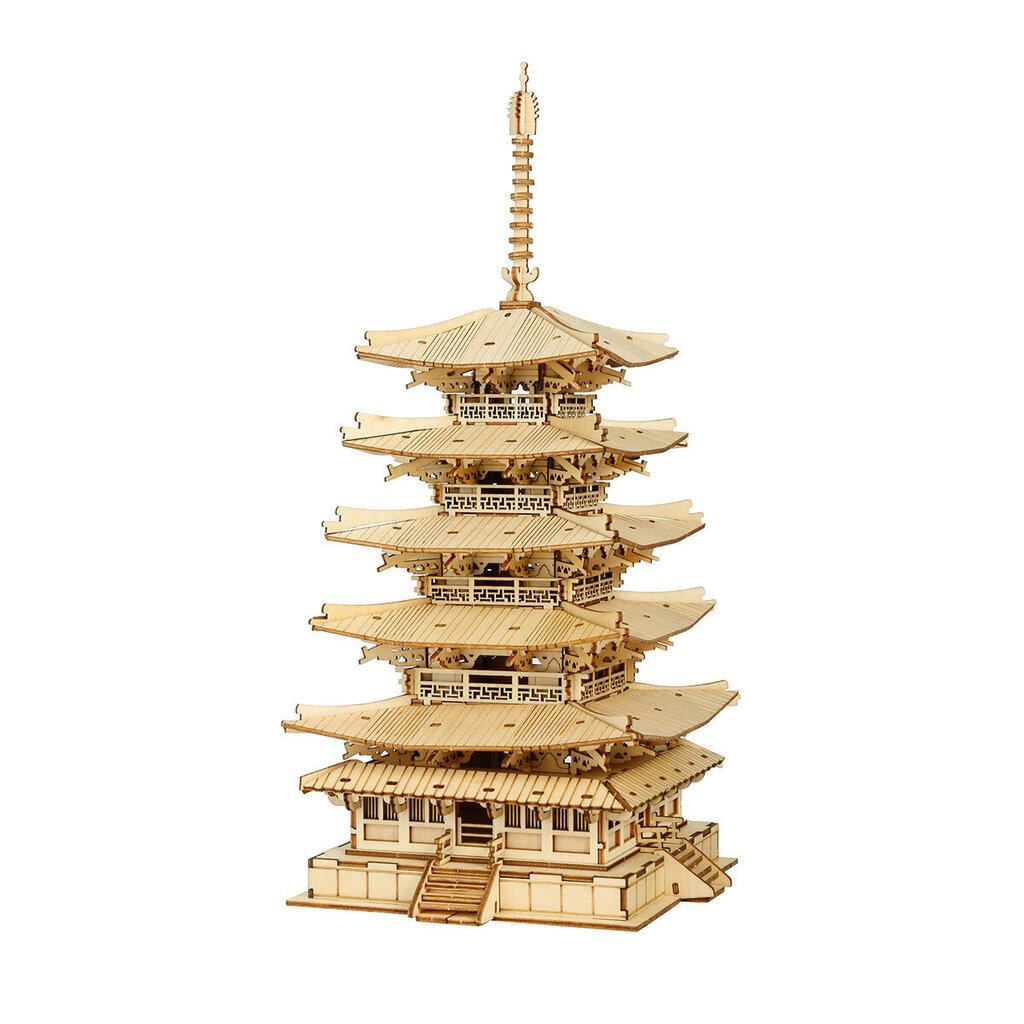 Rolife DIY Five-storied Pagoda 3D Wooden Puzzle TGN02 hinta ja tiedot | Palapelit | hobbyhall.fi