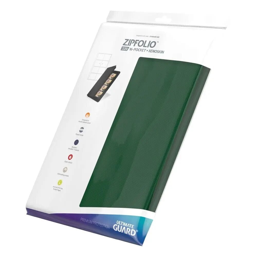 Ultimate Guard Zipfolio 320 - 16-Tasku XenoSkin Vihreä hinta ja tiedot | Lautapelit ja älypelit | hobbyhall.fi