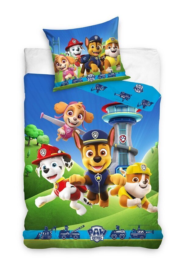 Vuodevaatesetti Paw Patrol 150 x 210 cm, tyynyliina 50 x 60 cm hinta ja tiedot | Vuodevaatteet lapsille | hobbyhall.fi