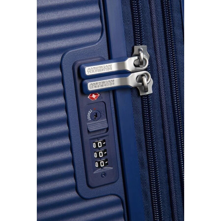 American Tourister iso matkalaukku Soundbox Spinner Expandable 77cm, sininen hinta ja tiedot | Matkalaukut ja matkakassit | hobbyhall.fi