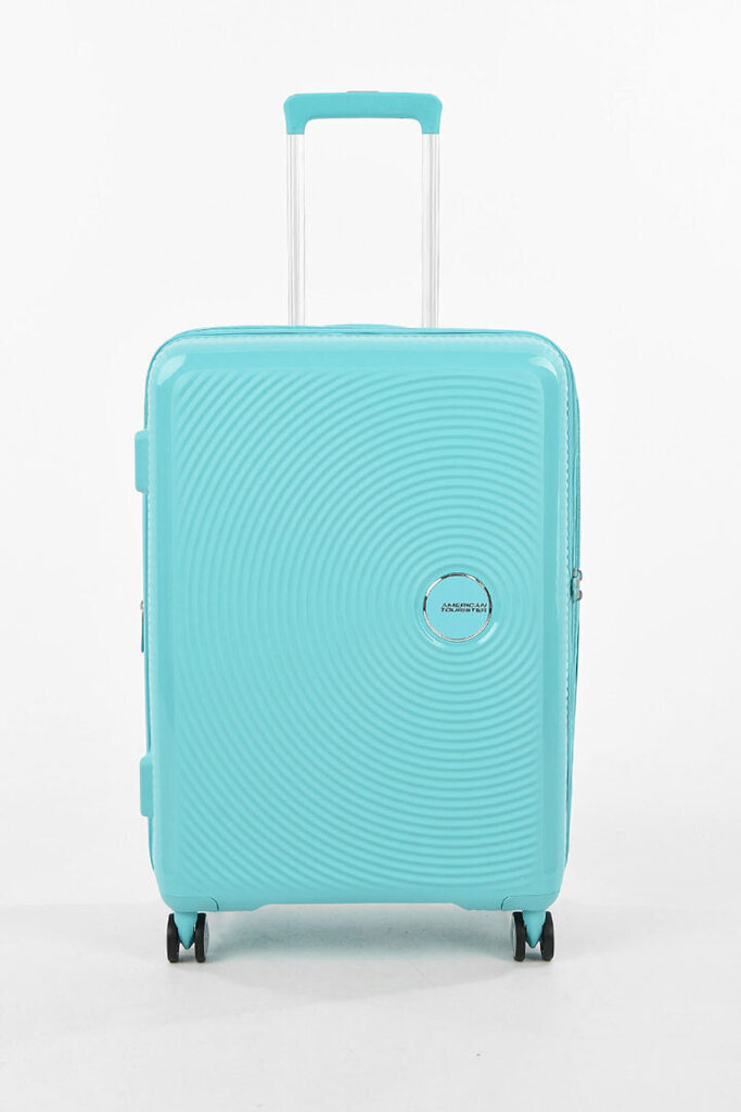 American Tourister keskikokoinen matkalaukku Soundbox Spinner Expandable 67cm, vaaleansininen hinta ja tiedot | Matkalaukut ja -kassit | hobbyhall.fi