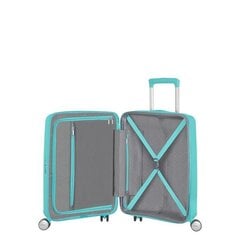 American Tourister lentolaukku Soundbox Spinner Expandable 55cm, vaaleansininen hinta ja tiedot | Matkalaukut ja matkakassit | hobbyhall.fi