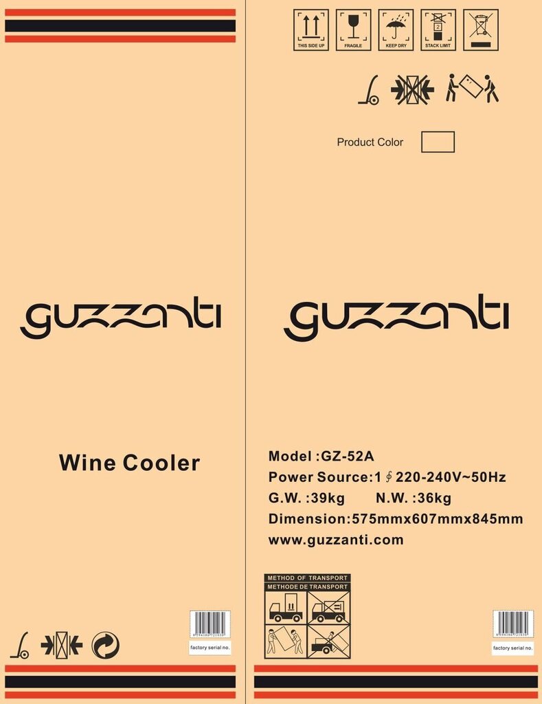Guzzanti GZ-52A hinta ja tiedot | Viinikaapit | hobbyhall.fi