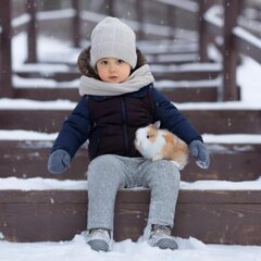 Lämpimät lasten unisex-leggingsit fleecevuorilla BIG ELEPHANT, harmaa hinta ja tiedot | Lasten talvivaatteet | hobbyhall.fi