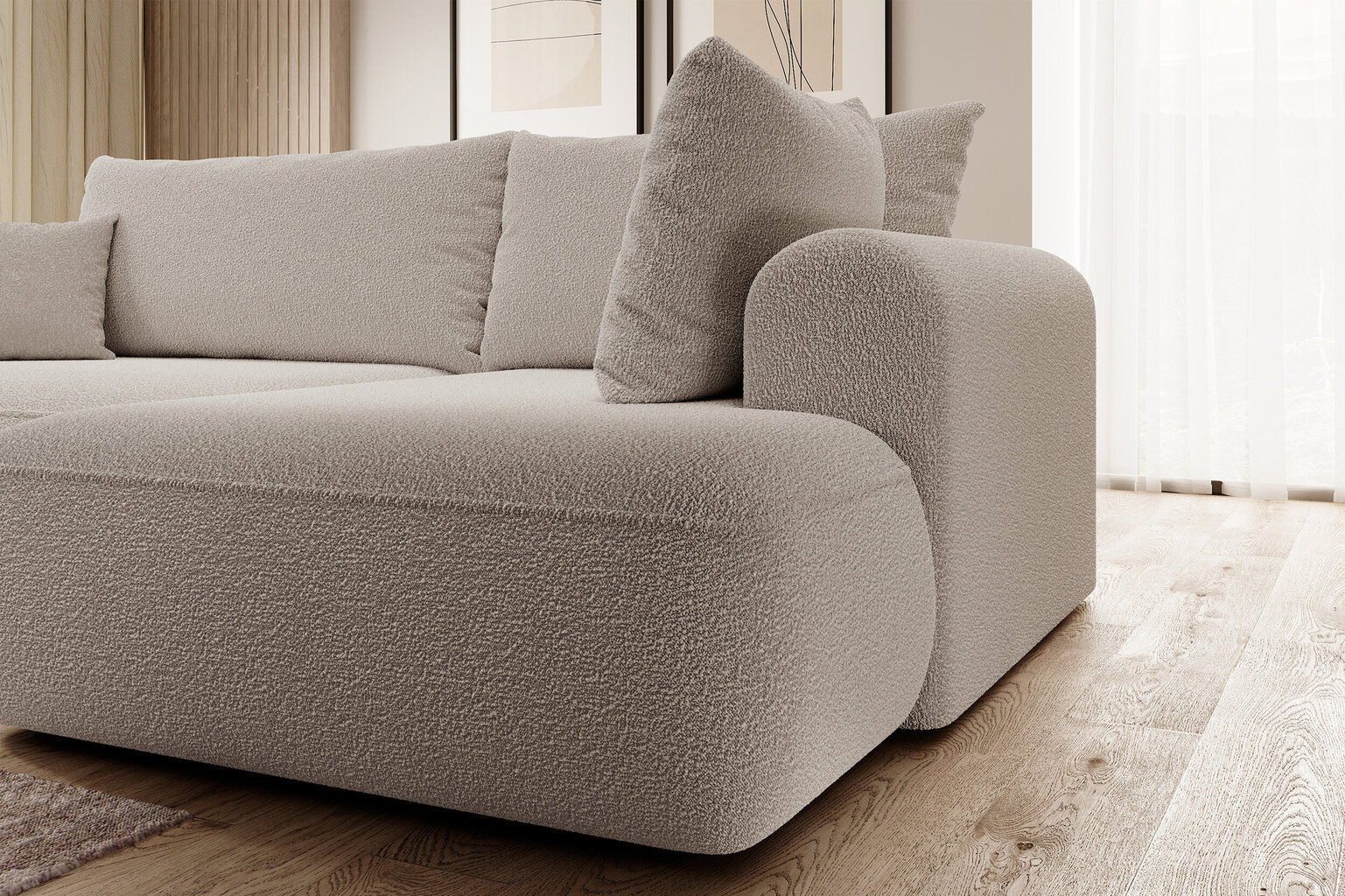 Dešininė kampinė sofa Selsey Ovo L, smėlio hinta ja tiedot | Kulmasohvat ja divaanisohvat | hobbyhall.fi