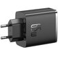 BASEUS charger 2x Type-C + USB 65W Cube Pro black P10152301113-00 hinta ja tiedot | Puhelimen laturit | hobbyhall.fi