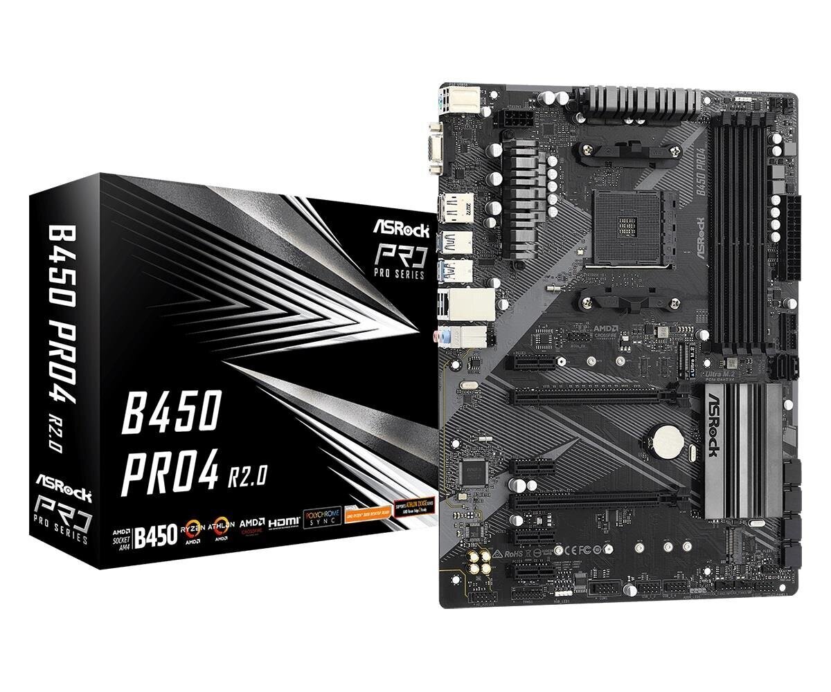 ASRock B450 PRO4 R2.0 hinta ja tiedot | Emolevyt | hobbyhall.fi