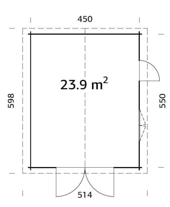 Autotalli Roger 23,9 m² puisella tallin ovella hinta ja tiedot | Piharakennukset | hobbyhall.fi