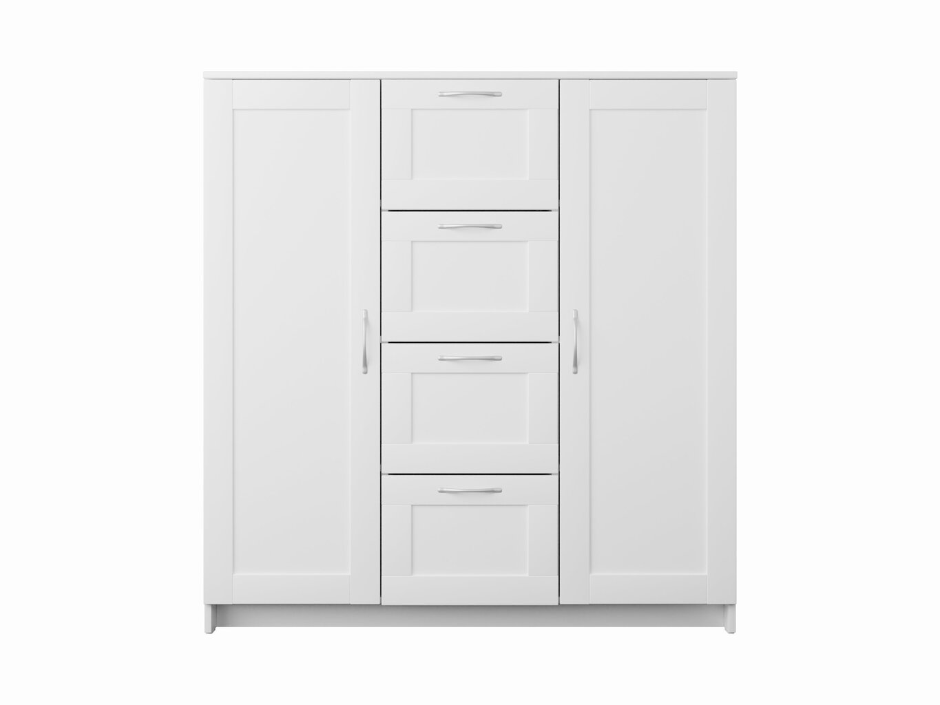 ORION-kaappi, 2 ovea ja 4 laatikkoa 117x123cm, valkoinen 7.02.03.350.1 hinta ja tiedot | Lipastot | hobbyhall.fi
