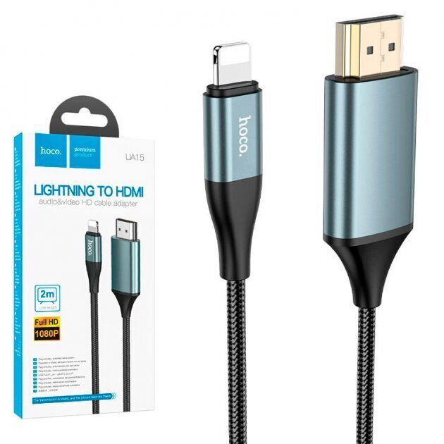 Kaapeli sovitin / sovitin Lightning -> HDMI-muunnin HOCO UA15 hinta ja tiedot | Adapterit | hobbyhall.fi