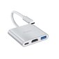 Keskitinsovitin Hoco HB14 Type-C / USB-C USB3.0 + HDMI + PD, hopea 3in1 hinta ja tiedot | Adapterit | hobbyhall.fi