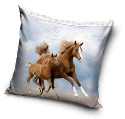 Tyynyliina The Horses 40x40 cm hinta ja tiedot | Hauskat koristetyynyt | hobbyhall.fi