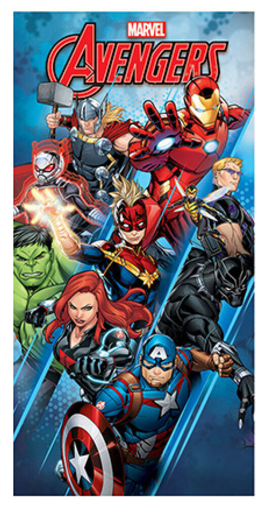 Lasten pyyhe Avengers Heroes, 70x137 cm, nopeasti kuivuva hinta ja tiedot | Pyyhkeet | hobbyhall.fi