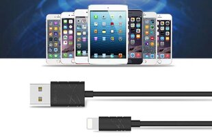 Usams laidas U-GEE Silicone Lightning-USB 1m, Juodas hinta ja tiedot | Puhelinkaapelit | hobbyhall.fi