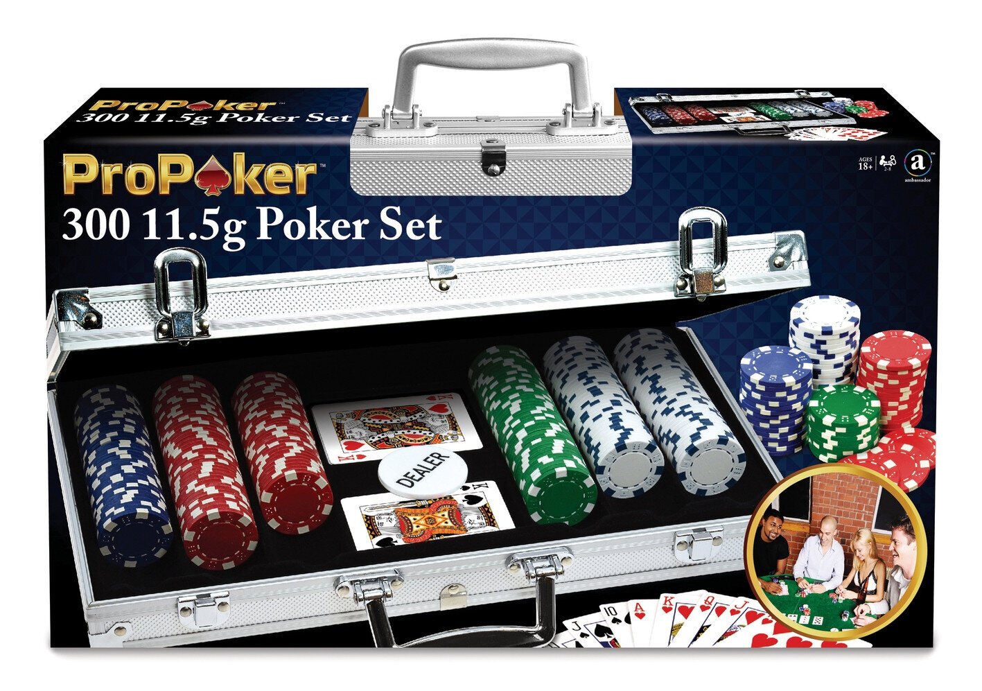 Pokerisetti 300 pelimerkillä alumiinikotelossa Ambassador hinta ja tiedot | Korttipelit, pokeri | hobbyhall.fi