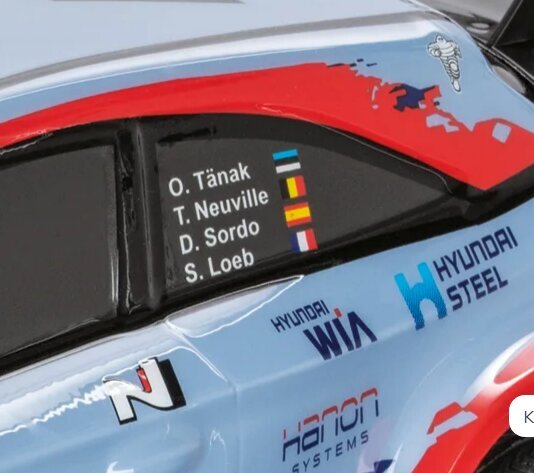 Kauko-ohjattava auto Hyundai i20 WRC Rally Team 1:28 hinta ja tiedot | Poikien lelut | hobbyhall.fi