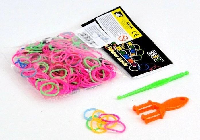 Punontakumit 300 kpl neon Colorful Loom Bands