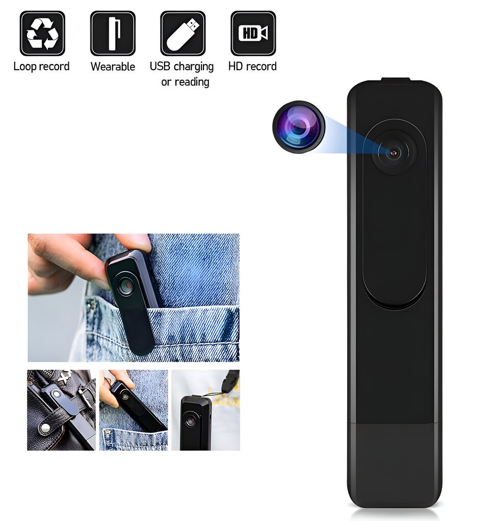 Kannettava USB-kamera ja ääninauhuri LIVMAN T008 64GB muistikortilla hinta ja tiedot | Valvontakamerat | hobbyhall.fi