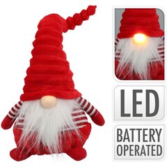 Koristeellinen pehmoinen joulutonttu LED-valolla, 44 cm hinta ja tiedot | Joulukoristeet | hobbyhall.fi