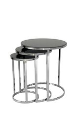 Pesäpöytä (3 kpl), Asir, musta/hopea hinta ja tiedot | Sohvapöydät | hobbyhall.fi