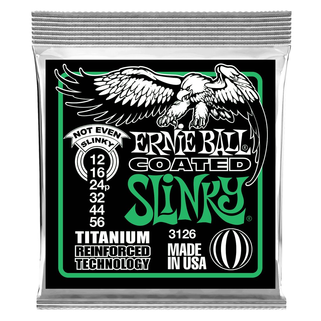 Sähkökitaran kielet Ernie Ball Not Even Slinky Coated Titanium 12-56 hinta ja tiedot | Soittimien lisätarvikkeet | hobbyhall.fi