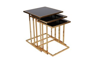 Pesäpöytä (3 kpl), Asir, kulta/musta hinta ja tiedot | Sohvapöydät | hobbyhall.fi