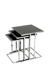 Sivupöytä (3 kpl), Asir, hopea/musta hinta ja tiedot | Sohvapöydät | hobbyhall.fi