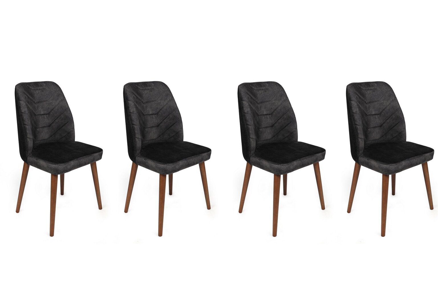 4-osainen tuolisarja, Asir, 50x90x49 cm, tummanharmaa/ruskea hinta ja tiedot | Ruokapöydän tuolit | hobbyhall.fi