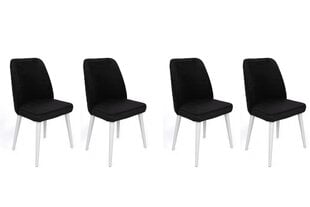 4 tuolin setti, Asir, 50x90x49 cm, musta/valkoinen hinta ja tiedot | Ruokapöydän tuolit | hobbyhall.fi