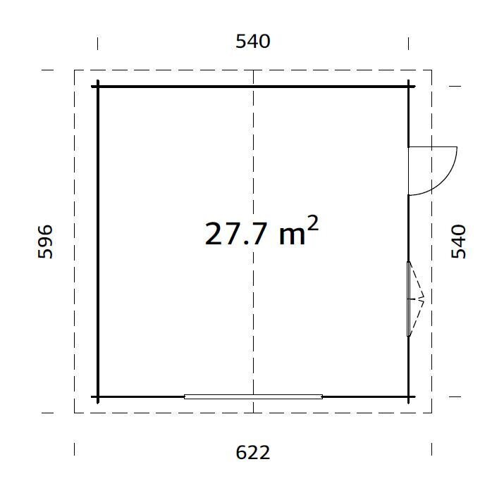 Autotalli Roger 27,7 m² ilman tallin ovea ja valkoisella puunsuojalla hinta ja tiedot | Piharakennukset | hobbyhall.fi