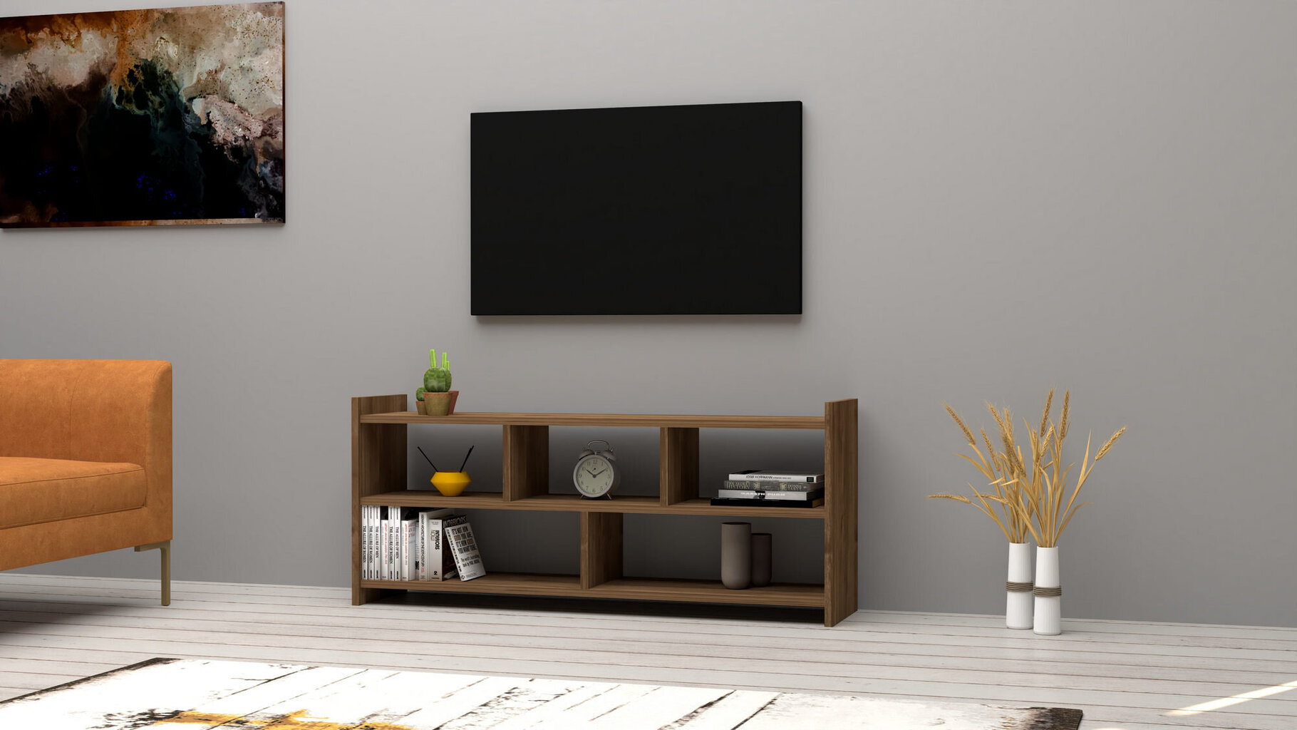 TV-taso, Asir, 120x55x28 cm, ruskea hinta ja tiedot | TV-tasot | hobbyhall.fi