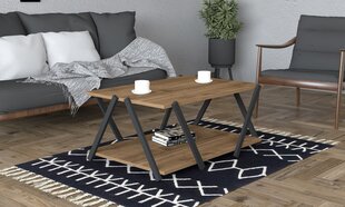 Sohvapöytä, Asir, 93,6x63,6x41,2 cm, harmaa/ruskea hinta ja tiedot | Sohvapöydät | hobbyhall.fi