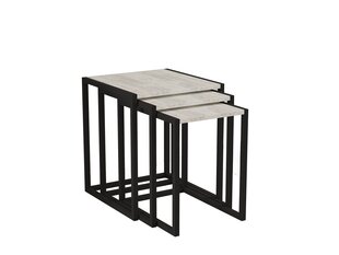 3-osainen pöytäsetti, Asir, 40x55x40 cm, musta/vaaleanharmaa hinta ja tiedot | Sohvapöydät | hobbyhall.fi