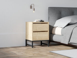 Yöpöytä, Asir, 40x55x40 cm, beige/musta hinta ja tiedot | Yöpöydät | hobbyhall.fi