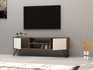TV-taso, Asir, 140x50x30 cm, ruskea/valkoinen hinta ja tiedot | TV-tasot | hobbyhall.fi