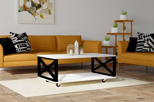 Sohvapöytä, Asir, 98x33,6x60 cm, valkoinen/musta hinta ja tiedot | Sohvapöydät | hobbyhall.fi