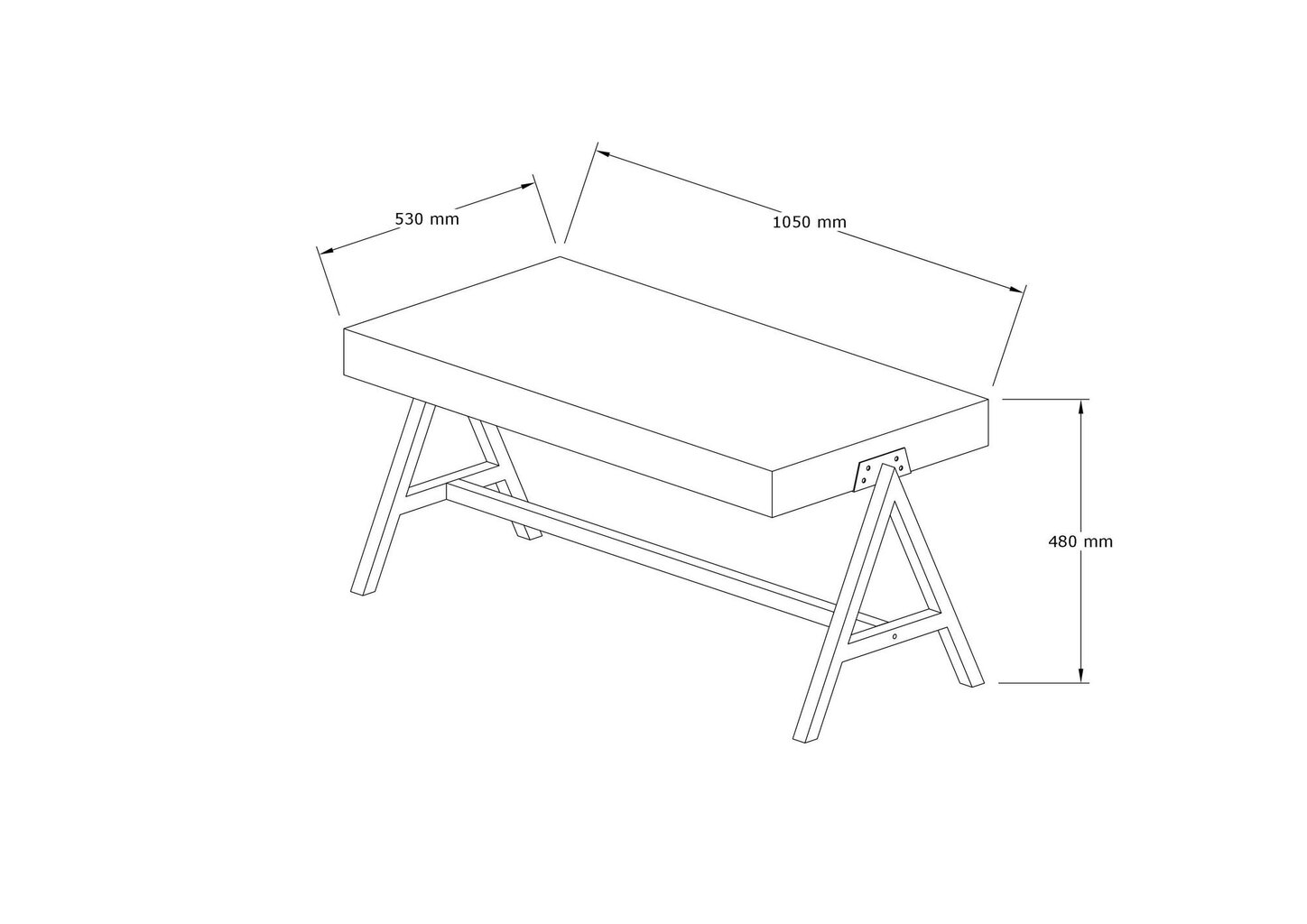 Sohvapöytä, Asir, 105x48x53 cm, ruskea/musta hinta ja tiedot | Sohvapöydät | hobbyhall.fi