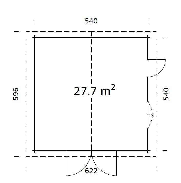 Autotalli Roger 27,7 m² puisella tallin ovella hinta ja tiedot | Piharakennukset | hobbyhall.fi