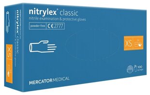 Nitriilikäsineet Mercator Nitrylex Classic XS, 100 kpl hinta ja tiedot | Työkäsineet | hobbyhall.fi