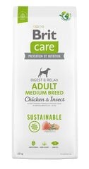 Brit Care Sustainable Adult Medium Breed Chicken&Insect koiranruoka 12kg hinta ja tiedot | Koiran kuivaruoka | hobbyhall.fi