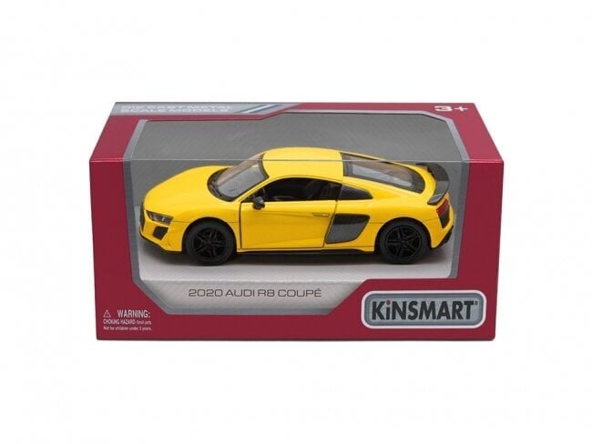 Auto KinSmart, 2020 Audi R8 Coupé, keltainen hinta ja tiedot | Poikien lelut | hobbyhall.fi