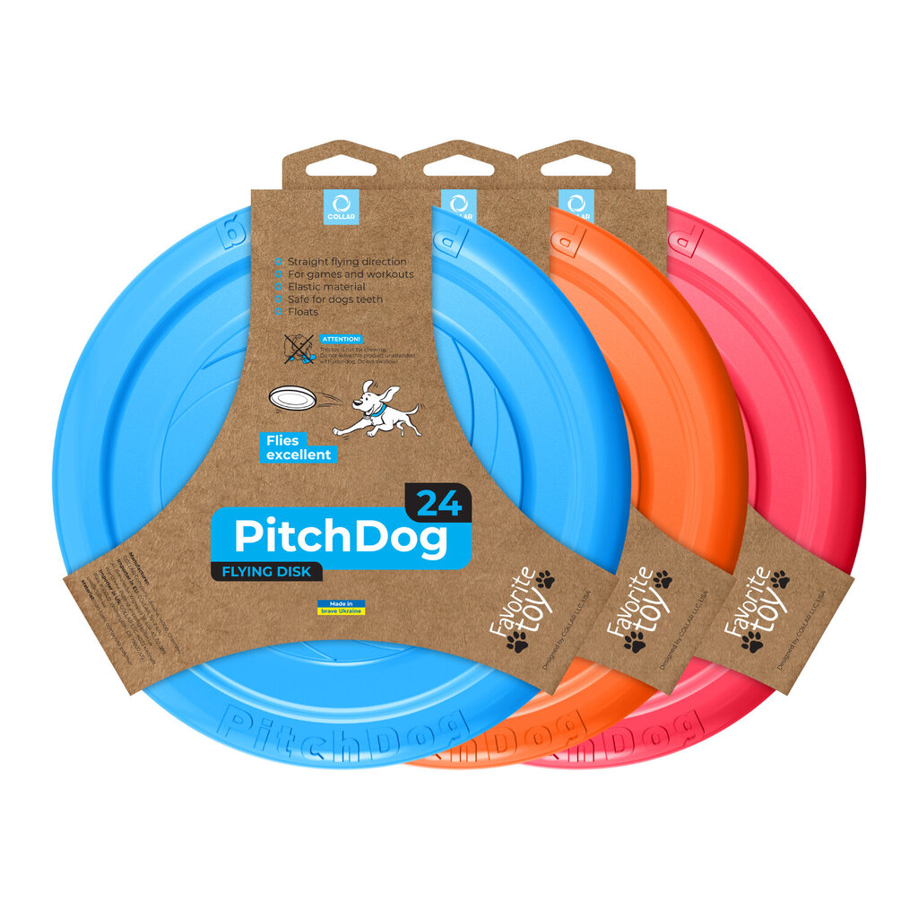 Interaktiivinen lelu koirille lentävä kiekko Doggy Pitchdog, 24 cm, sininen hinta ja tiedot | Koiran lelut | hobbyhall.fi