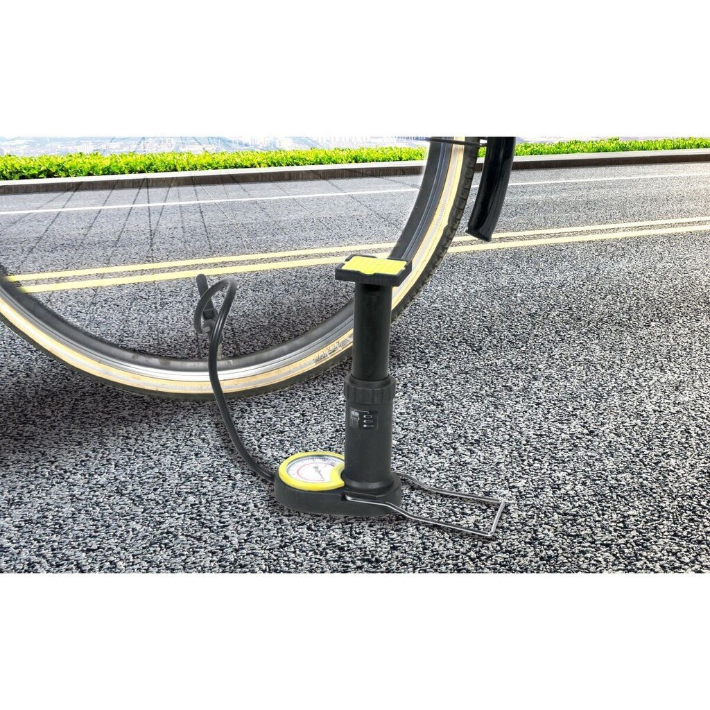 Dunlop jalkakäyttöinen polkupyöräpumppu, jossa on painemittari hinta ja tiedot | Pyöräpumput | hobbyhall.fi